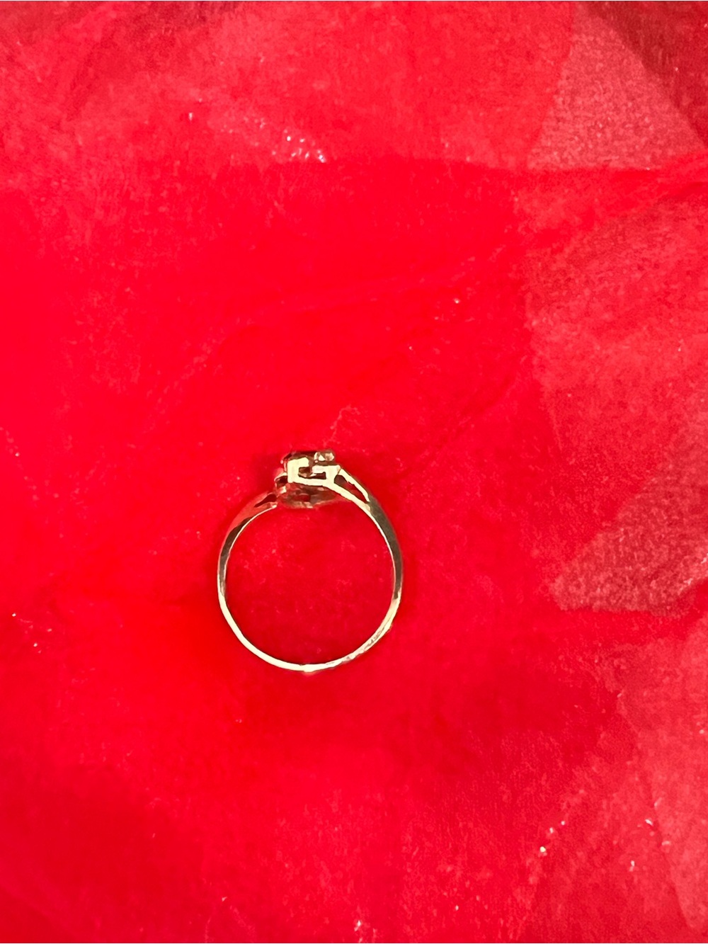 ✨Vintage L&S Solid Gold Heart Blue Topaz Diamond Bypass Ring 💍 - Picture 3 of 9